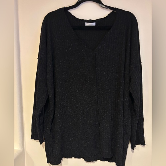 Chic Soul Black V-Neck Sweater - Picture 1 of 6